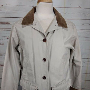 Women's Khaki Flannel Lined Barn Jacket Coat L